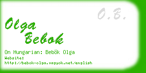 olga bebok business card